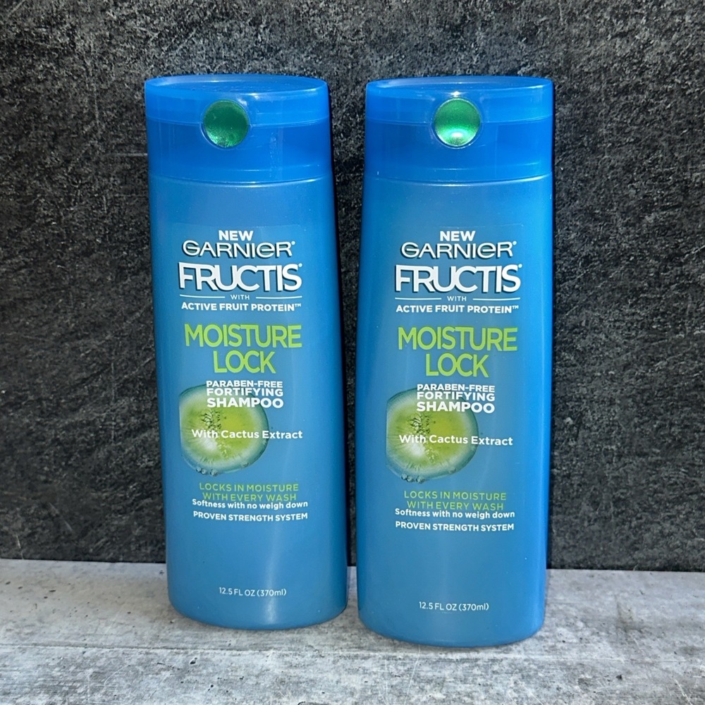 2 Lot Garnier Fructis Moisture Lock Shampoo Cactus Extract
